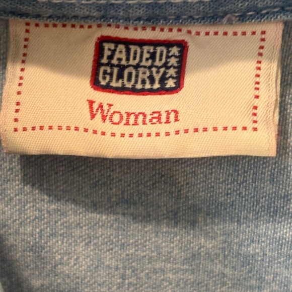 Christmas Vintage/Y2K Faded Glory Blue Denim Shirt Christmas Bears - Picture 4 of 6